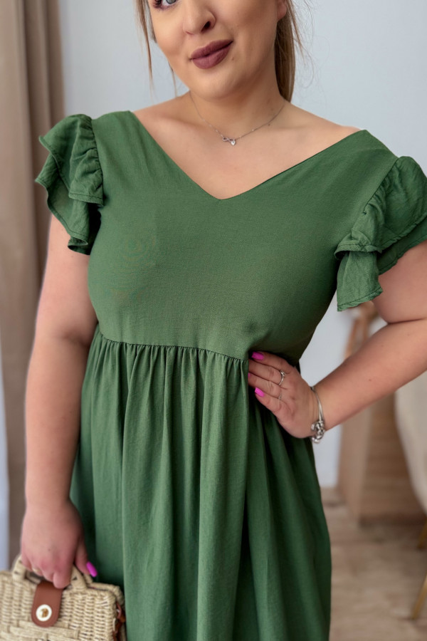 Sukienka z okrytymi plecami Amira - khaki 1
