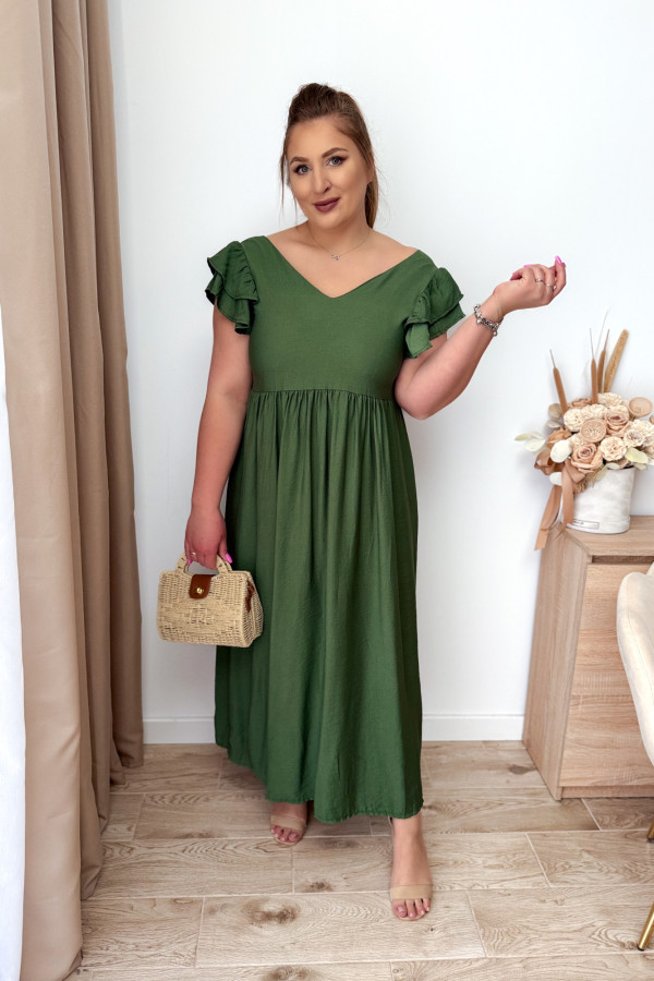 Sukienka z okrytymi plecami Amira - khaki