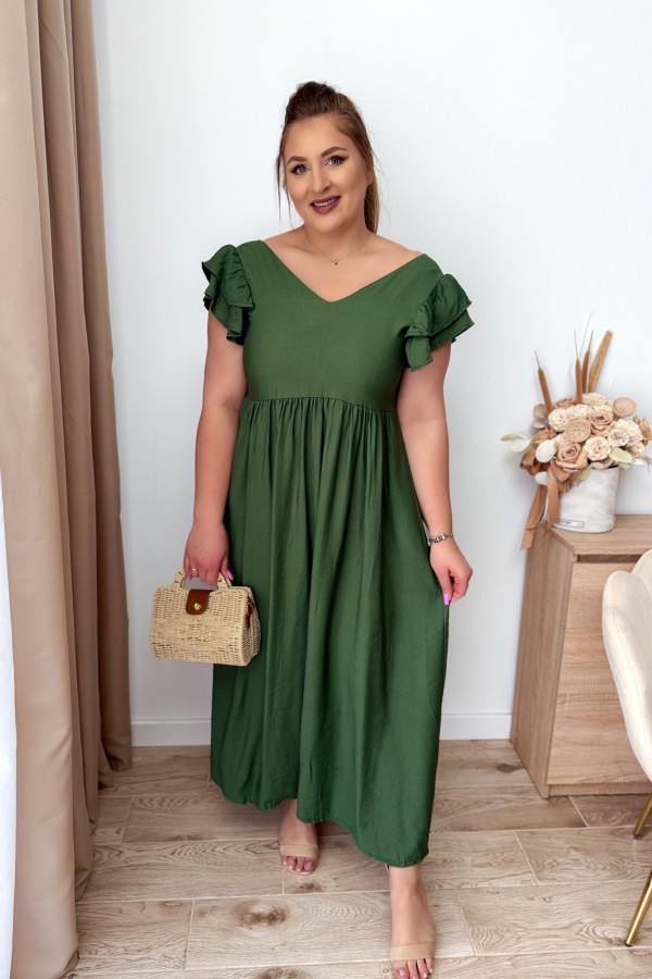 Sukienka z okrytymi plecami Amira - khaki 3