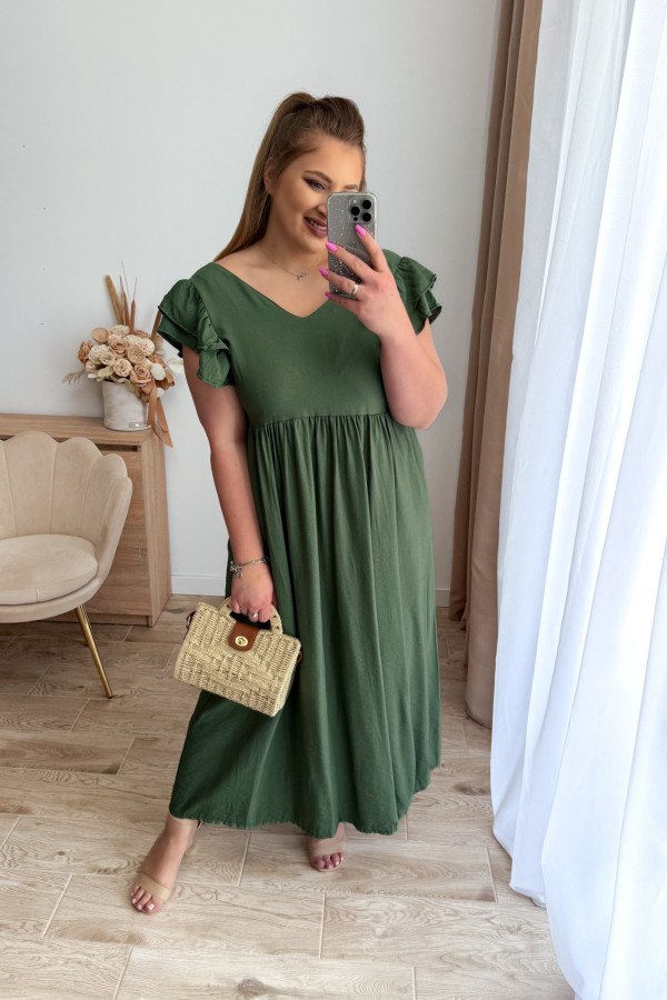 Sukienka z okrytymi plecami Amira - khaki 7