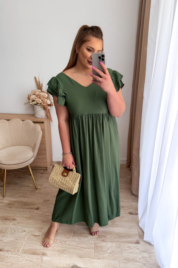 Sukienka z okrytymi plecami Amira - khaki 8