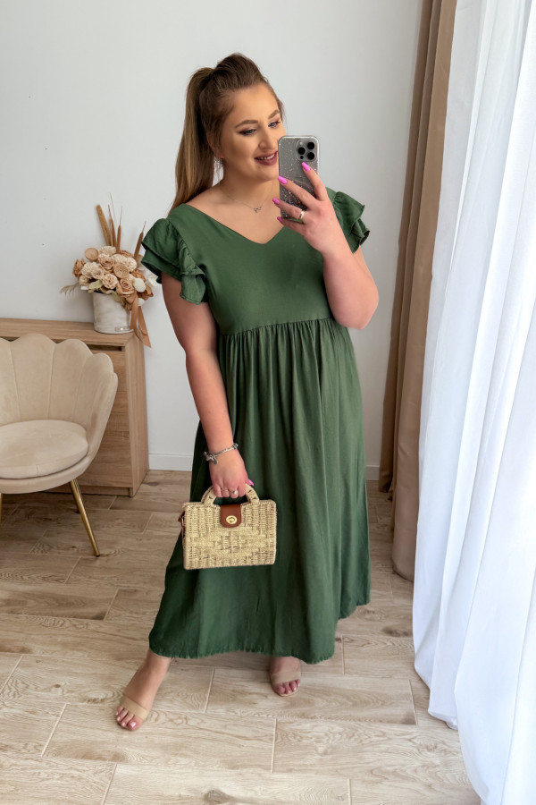 Sukienka z okrytymi plecami Amira - khaki 9