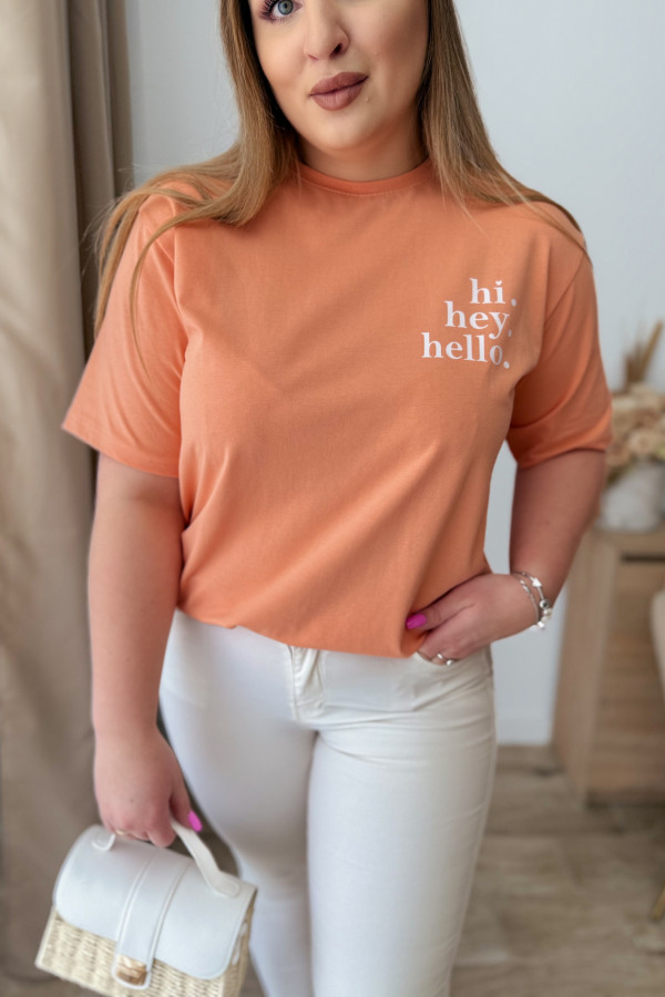 Bluzka oversize z nadrukiem Hi Hey Hello - brzoswkinia 5