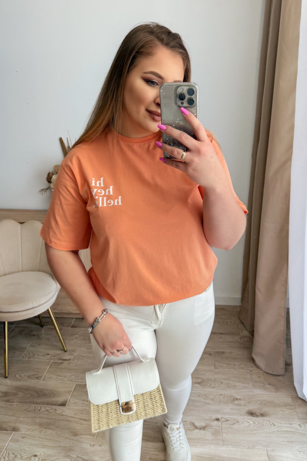 Bluzka oversize z nadrukiem Hi Hey Hello - brzoswkinia 10