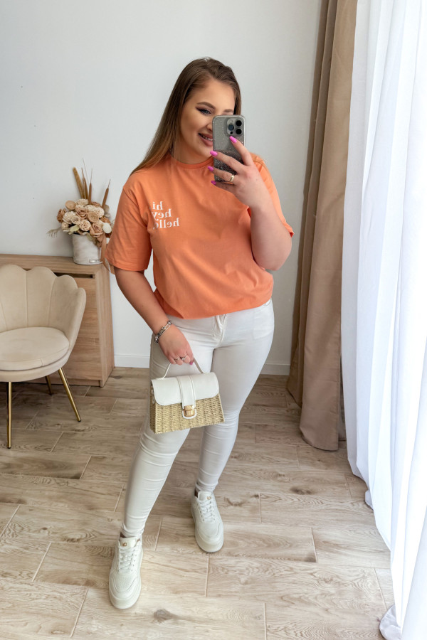 Bluzka oversize z nadrukiem Hi Hey Hello - brzoswkinia 11