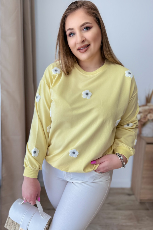 Bluza oversize w kwiatki Kiki - żółta 2