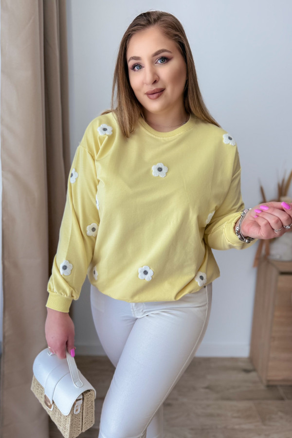 Bluza oversize w kwiatki Kiki - żółta