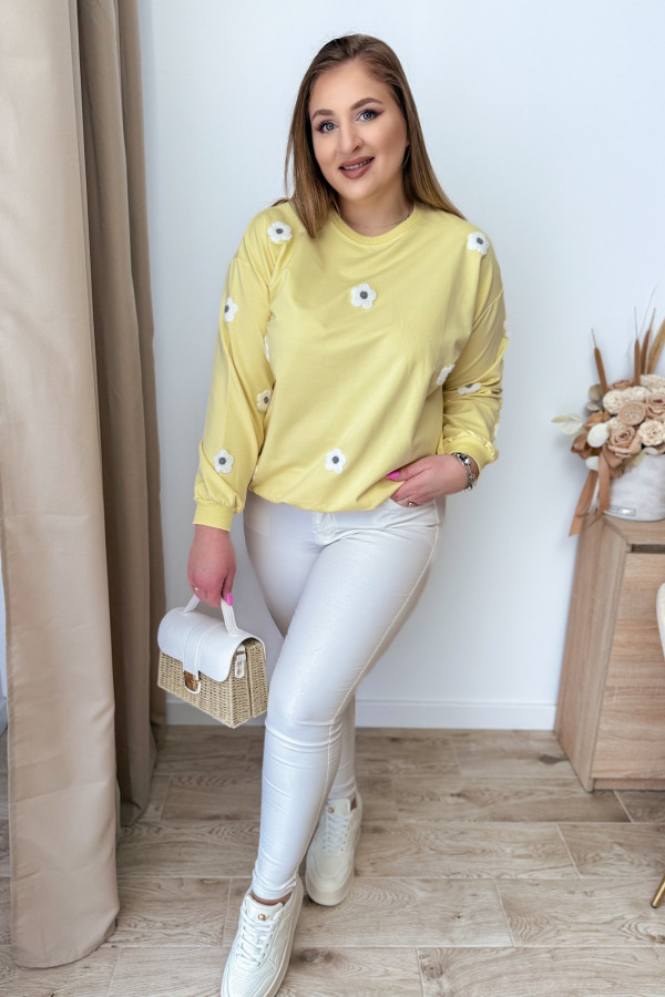 Bluza oversize w kwiatki Kiki - żółta 3