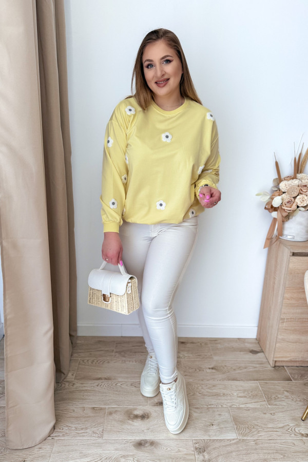 Bluza oversize w kwiatki Kiki - żółta 4