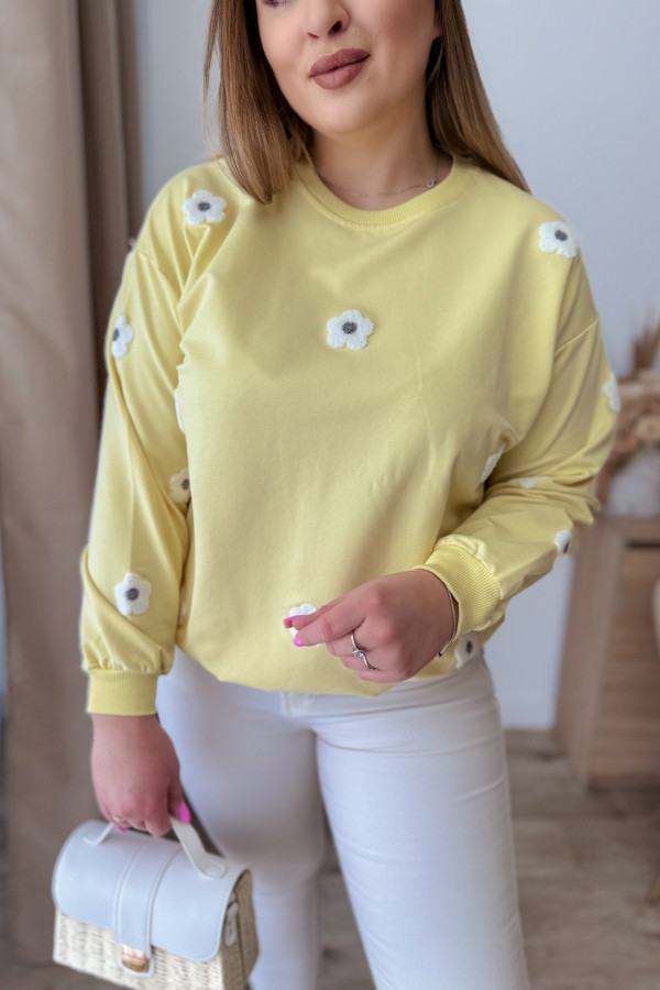 Bluza oversize w kwiatki Kiki - żółta 5