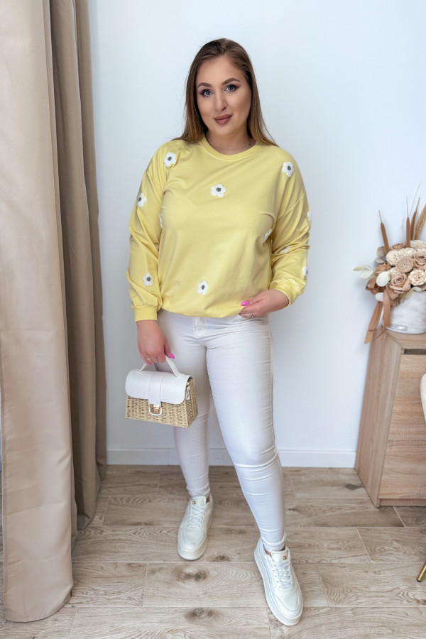 Bluza oversize w kwiatki Kiki - żółta 6