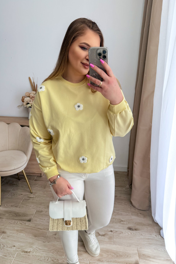Bluza oversize w kwiatki Kiki - żółta 9