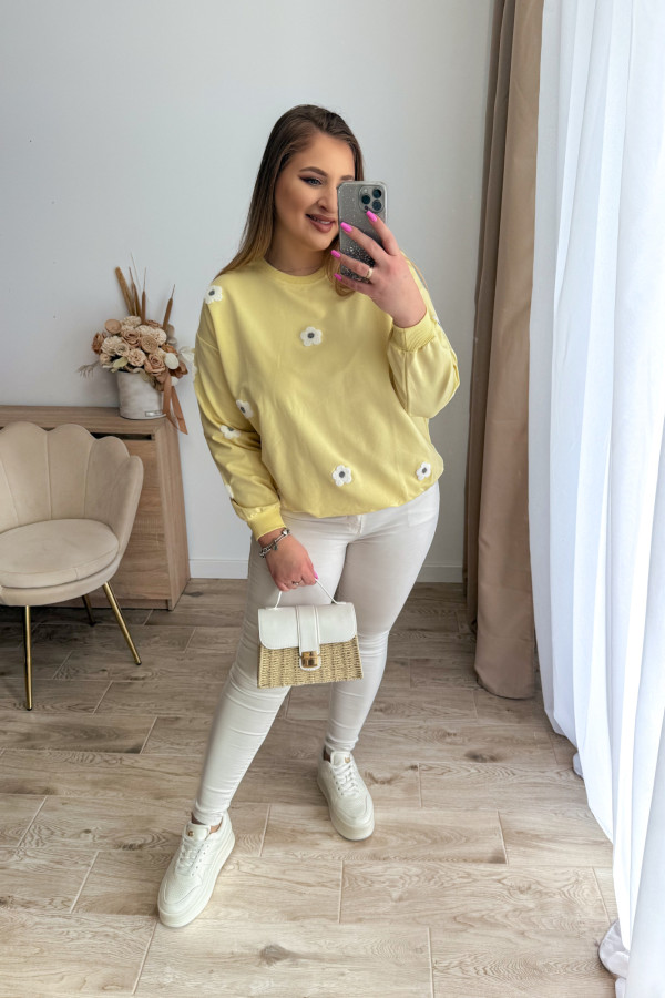 Bluza oversize w kwiatki Kiki - żółta 10