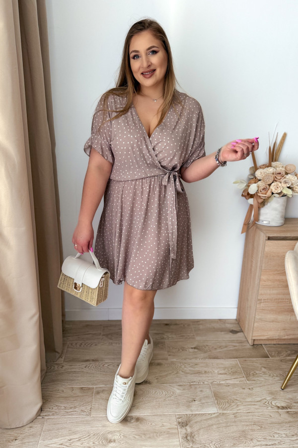 Sukienka krótka plus size fango w kropeczki Kaia 3