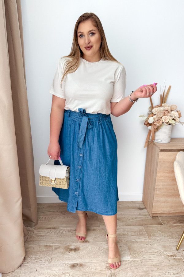 Spódnica midi a`la jeansowa z guzikami Indigo 5