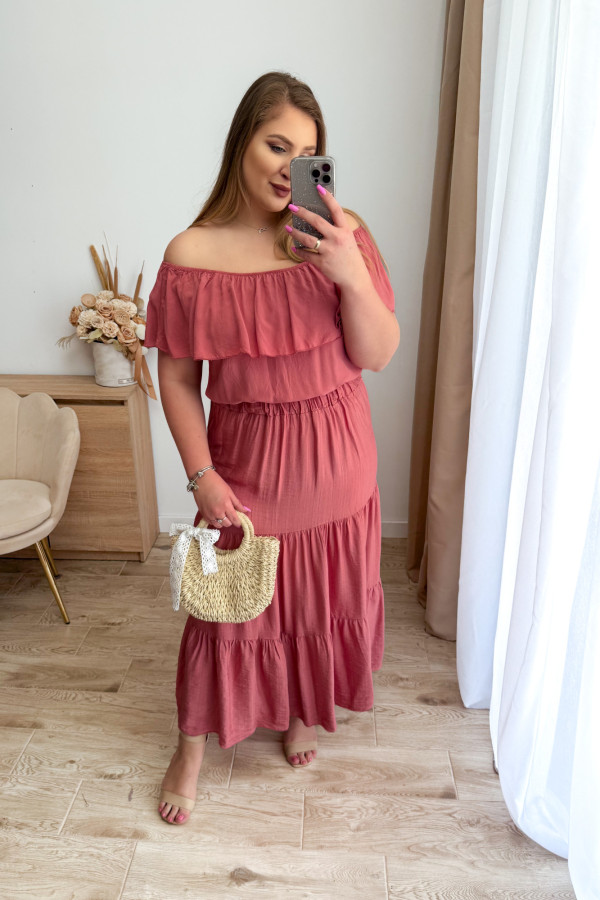 Spódnica maxi z falbanami Lala - ceglasty 6