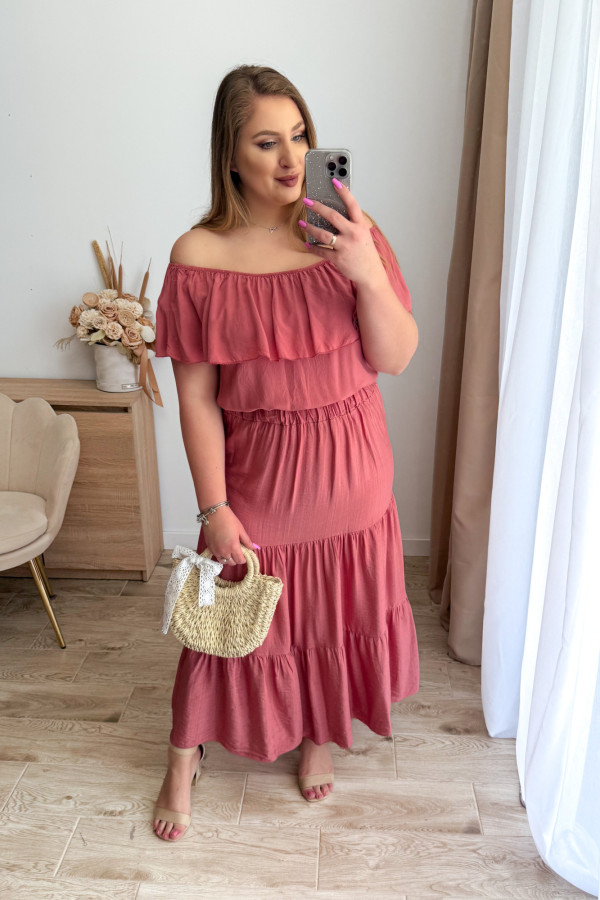 Spódnica maxi z falbanami Lala - ceglasty 7