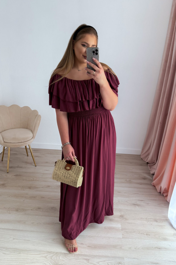 PREORDER Sukienka maxi hiszpanka z kieszeniami Georgina - bordo (dostawa 24.06.) 7