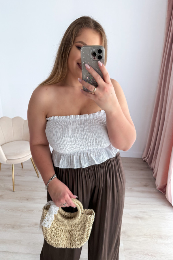 Top muślinowy z falbanką Aeris - biały 3