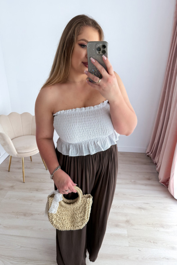 Top muślinowy z falbanką Aeris - biały 4