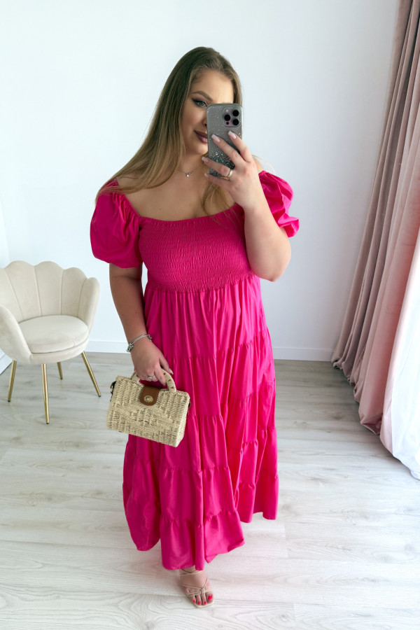 Sukienka z falbankami maxi Jette - fuksja 6