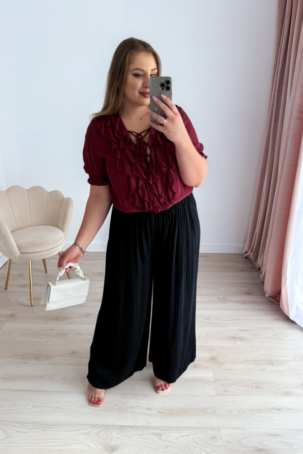Bluzka elegancka z wiązaniem na biuście Nayeli - bordo 7
