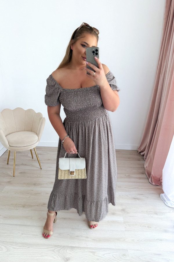 Sukienka maxi wiskozowa w kropeczki Celeste II - fango 5