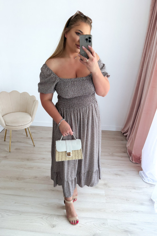 Sukienka maxi wiskozowa w kropeczki Celeste II - fango 6