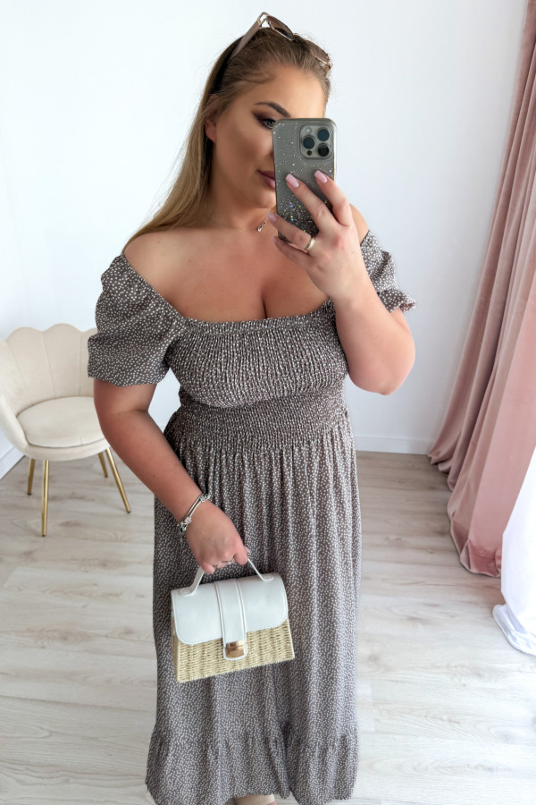 Sukienka maxi wiskozowa w kropeczki Celeste II - fango 7