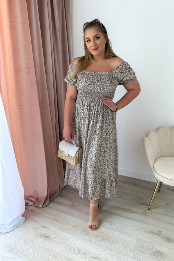 Sukienka maxi wiskozowa w kropeczki Celeste II - biała 3