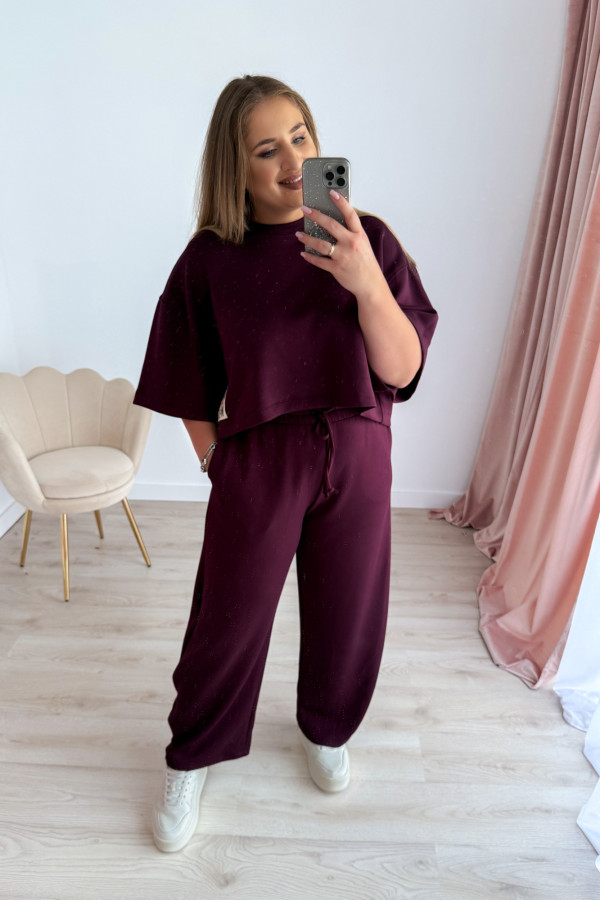 Bluzka oversize z naszywką active wear Aveline - śliwka 5