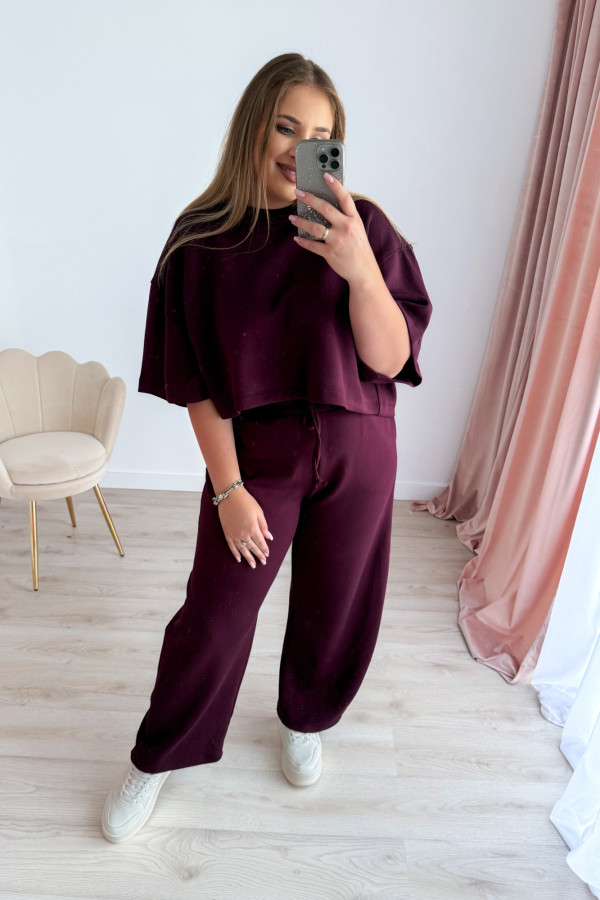 Bluzka oversize z naszywką active wear Aveline - śliwka 8