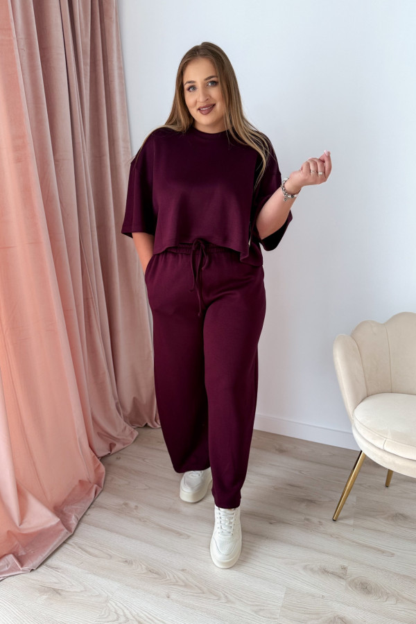 Bluzka oversize z naszywką active wear Aveline - śliwka 9