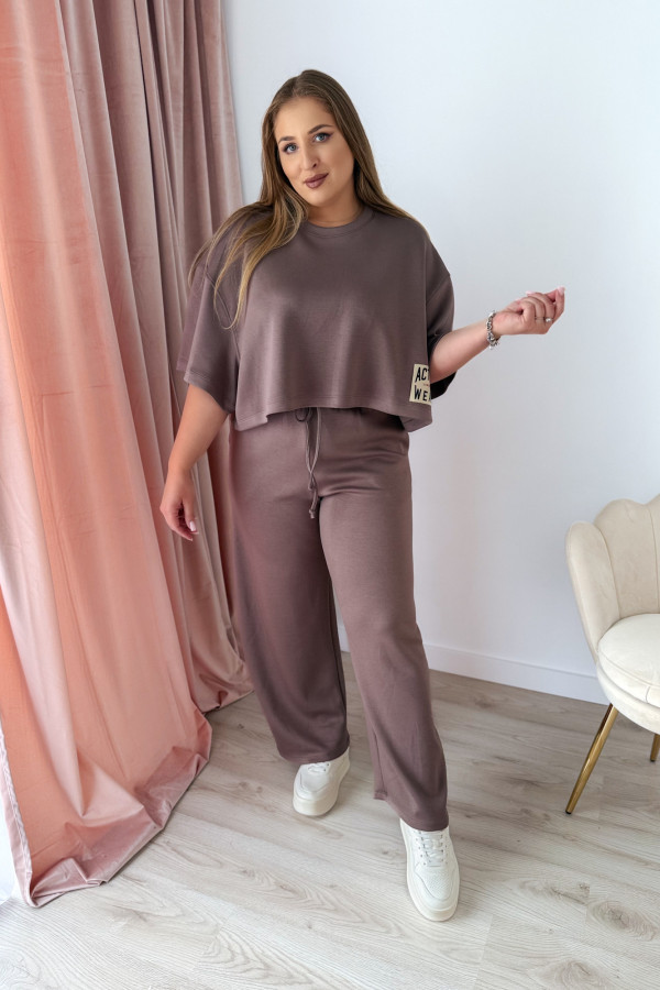 Bluzka oversize z naszywką active wear Aveline - fango 3