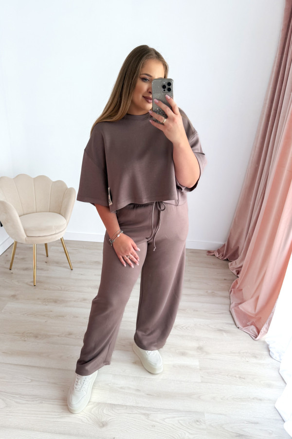 Bluzka oversize z naszywką active wear Aveline - fango 4