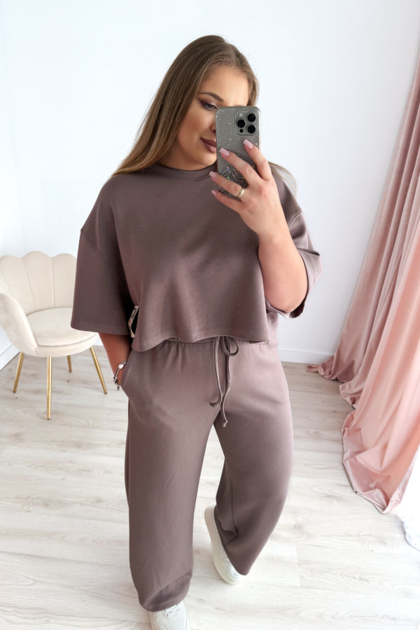 Bluzka oversize z naszywką active wear Aveline - fango 7