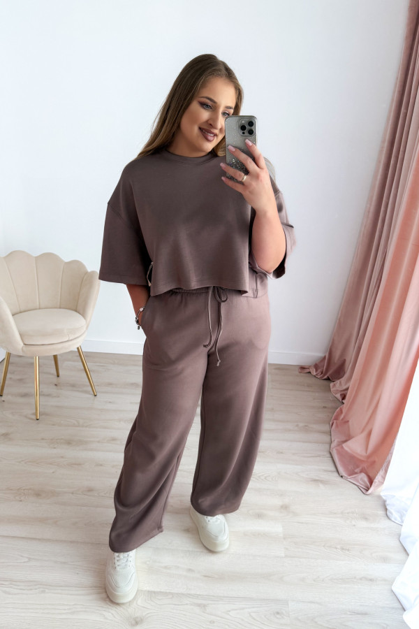 Bluzka oversize z naszywką active wear Aveline - fango 8