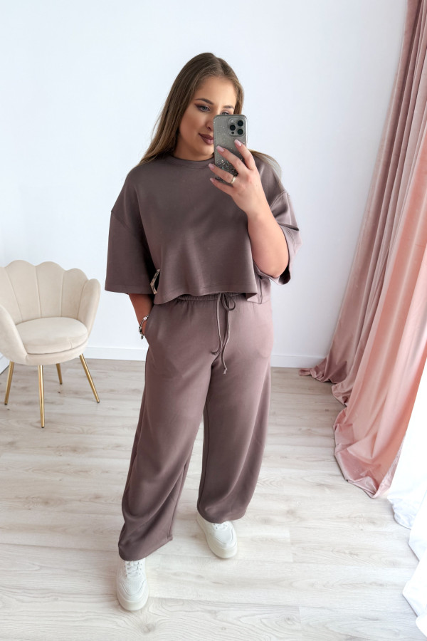 Bluzka oversize z naszywką active wear Aveline - fango 9