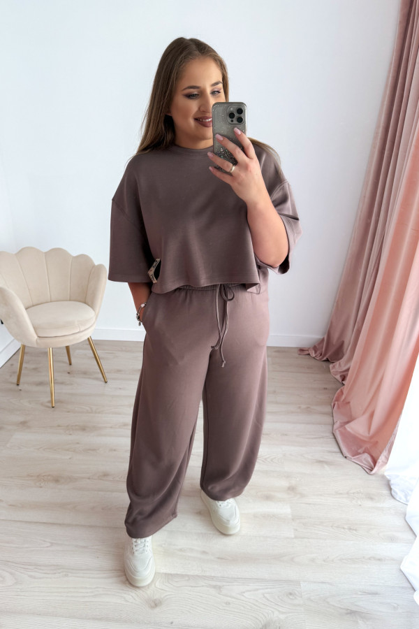Bluzka oversize z naszywką active wear Aveline - fango 11
