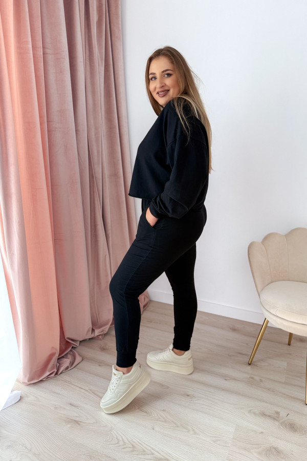Komplet dresowy bluza oversize + spodnie dresowe Allesi - czarny 1