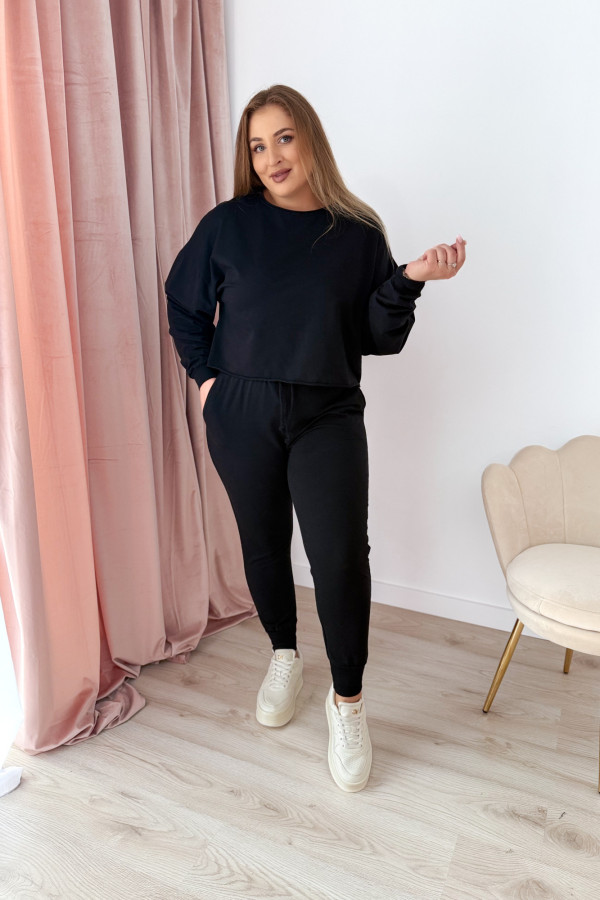 Komplet dresowy bluza oversize + spodnie dresowe Allesi - czarny