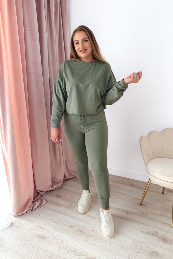 Komplet dresowy bluza oversize + spodnie dresowe Allesi - oliwka