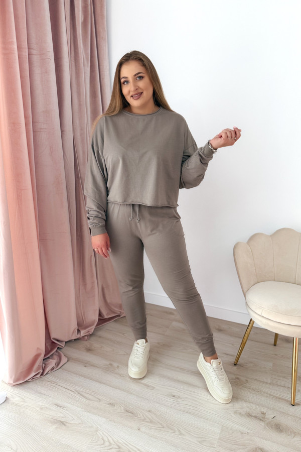 Komplet dresowy bluza oversize + spodnie dresowe Allesi - fango