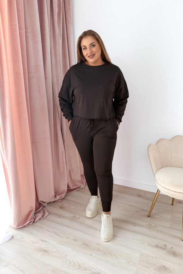 Komplet dresowy bluza oversize + spodnie dresowe Allesi - czekolada 2