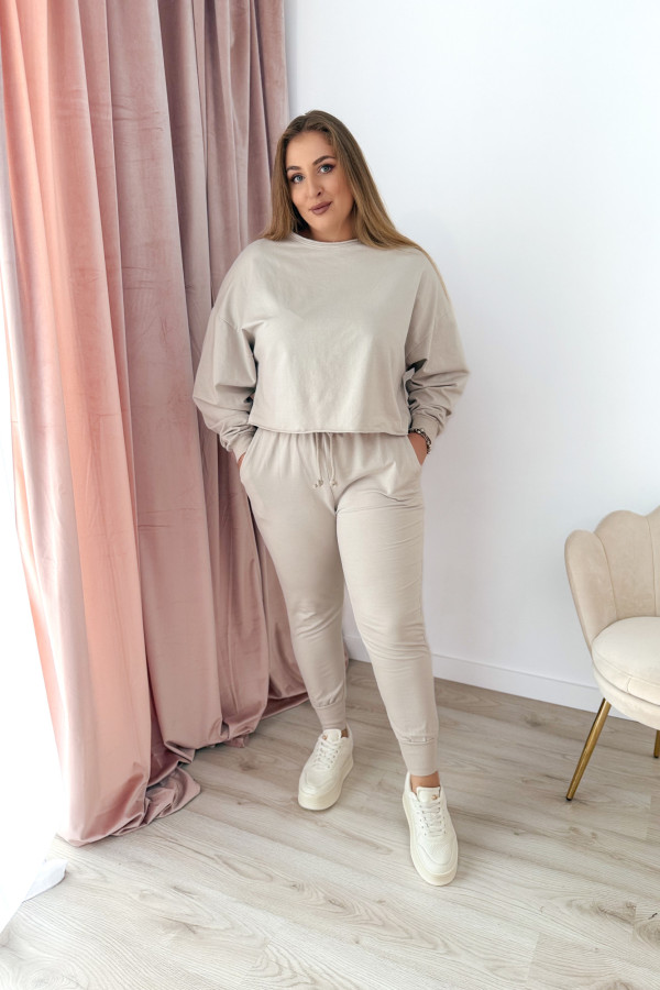 Komplet dresowy bluza oversize + spodnie dresowe Allesi - beż 2