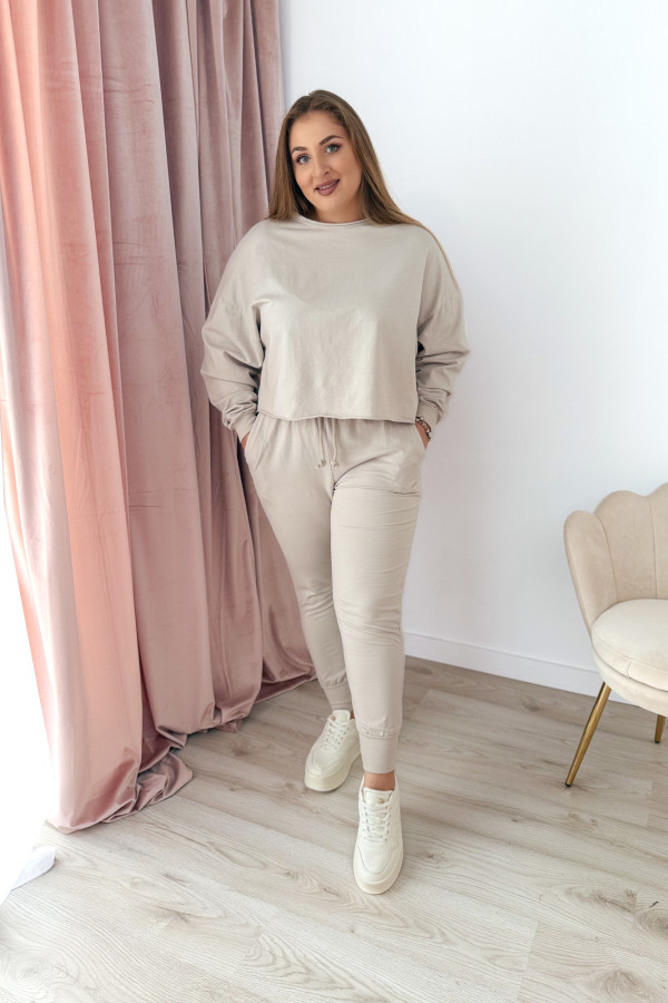 Komplet dresowy bluza oversize + spodnie dresowe Allesi - beż 1