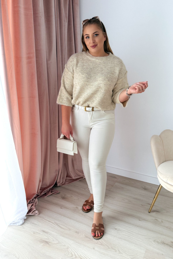 Sweter z okrągłym dekoltem Aspen - beż