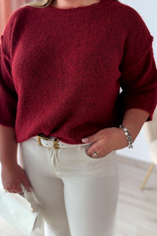 Sweter z okrągłym dekoltem Aspen - bordo 2