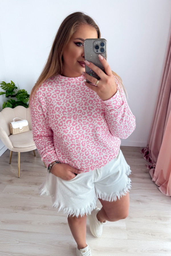 Bluza w panterkę Meow - róż 5