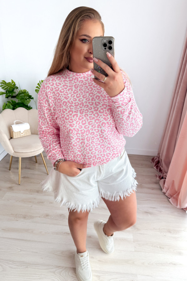 Bluza w panterkę Meow - róż 2